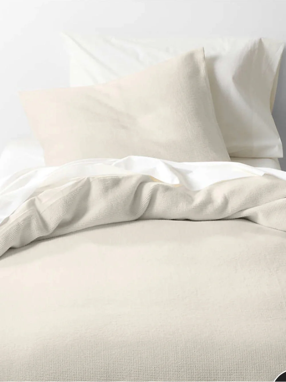 Crate&Barrel Cream Waffle-Weave Duvet Cover